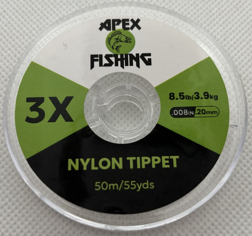 Apex Fishing Clear Nylon Fly Fishing Tippet – 50m / 55yds – 0X to 7X