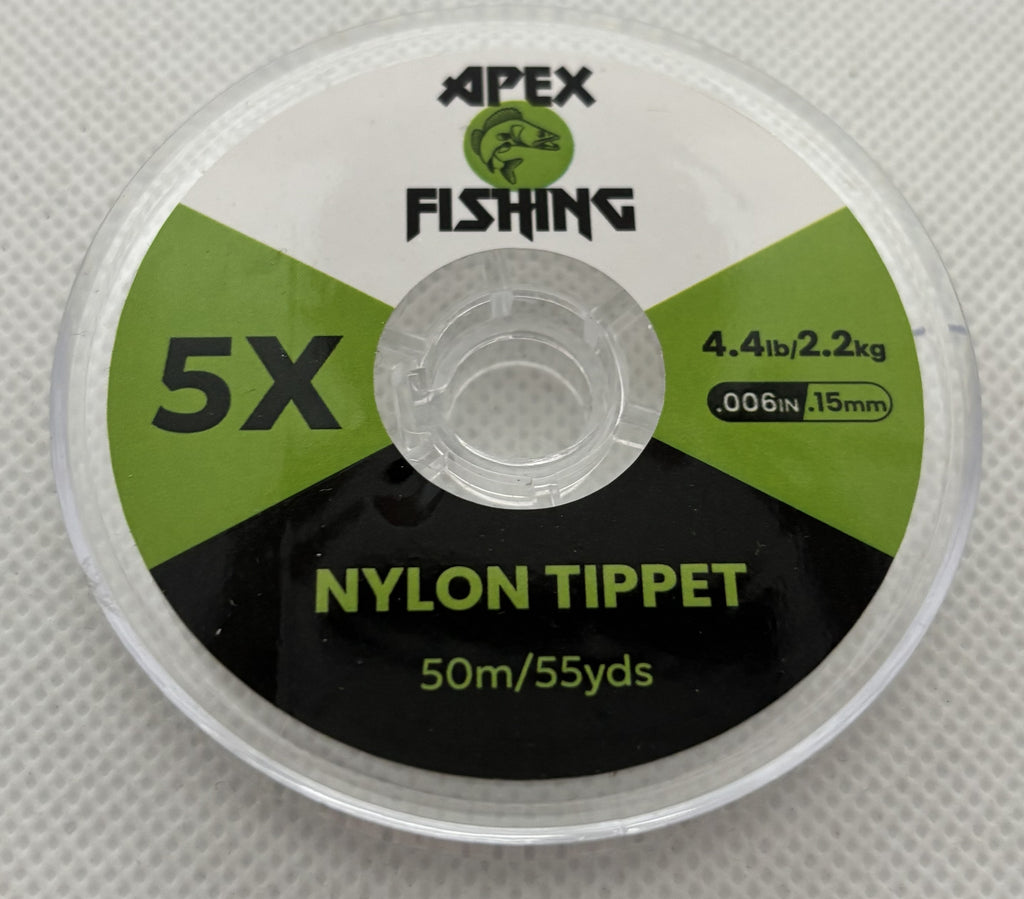 Apex Fishing Clear Nylon Fly Fishing Tippet – 50m / 55yds – 0X to 7X