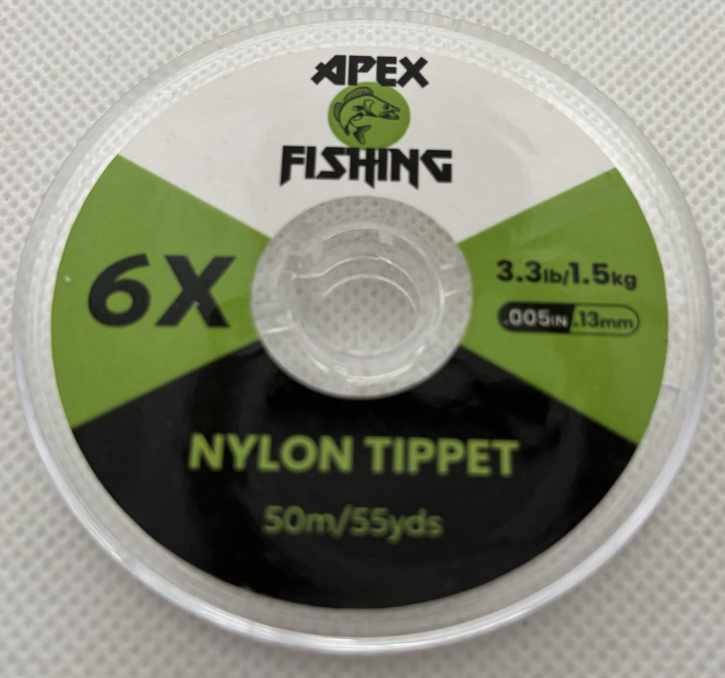 Apex Fishing Clear Nylon Fly Fishing Tippet – 50m / 55yds – 0X to 7X