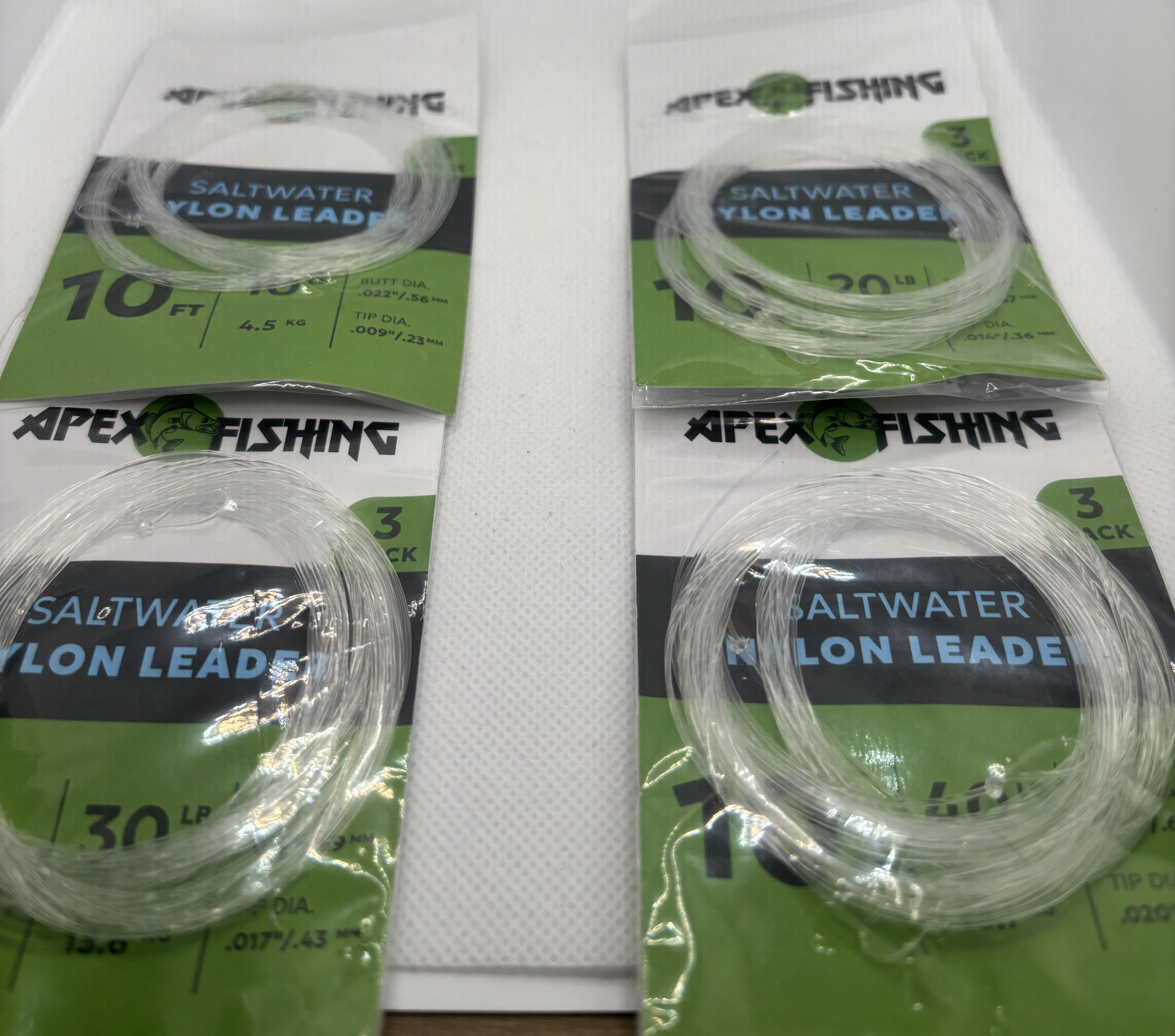 Apex Fishing Saltwater Nylon Tapered Leader with Pre-Tied Loop