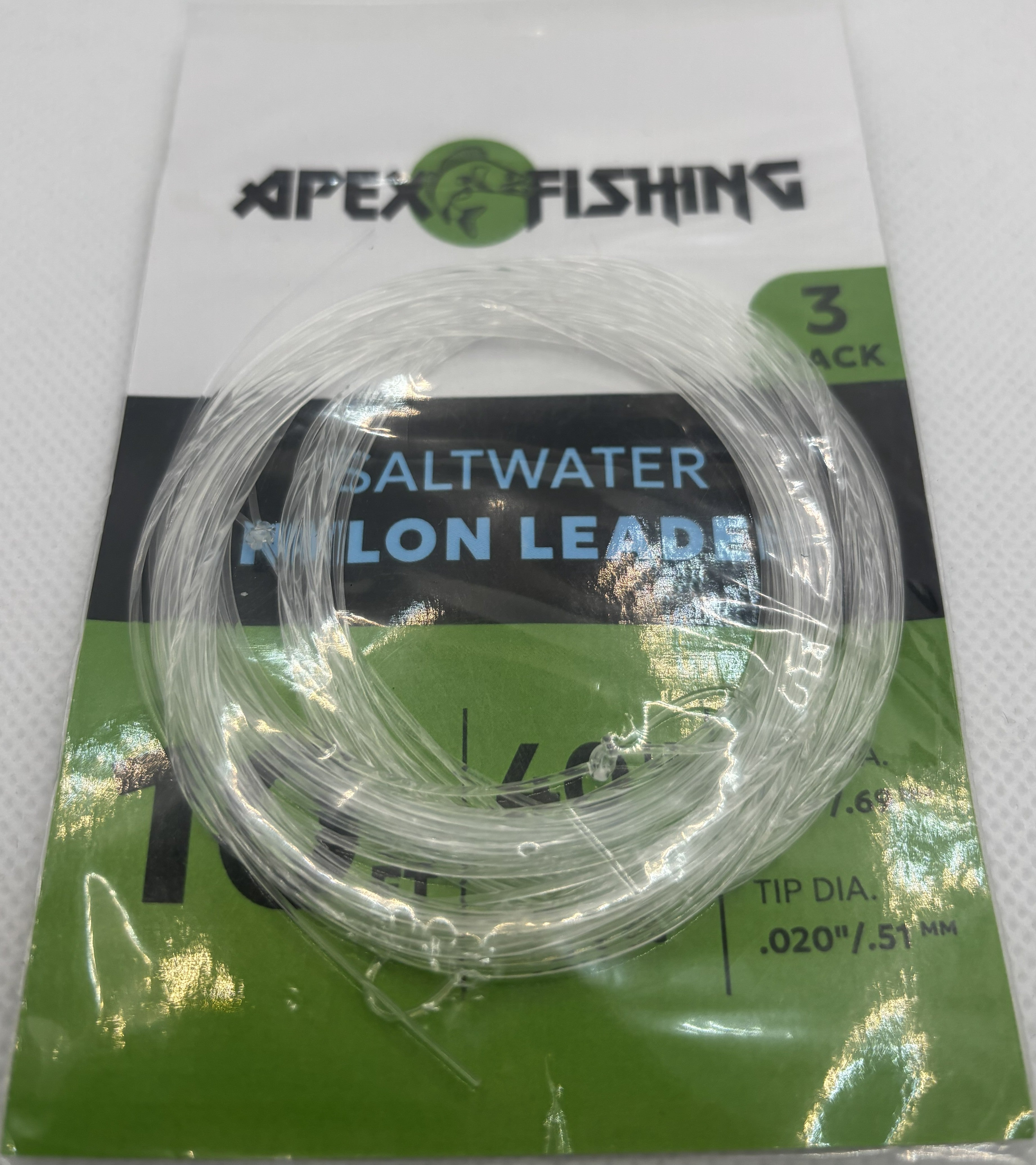 Apex Fishing Saltwater Nylon Tapered Leader with Pre-Tied Loop