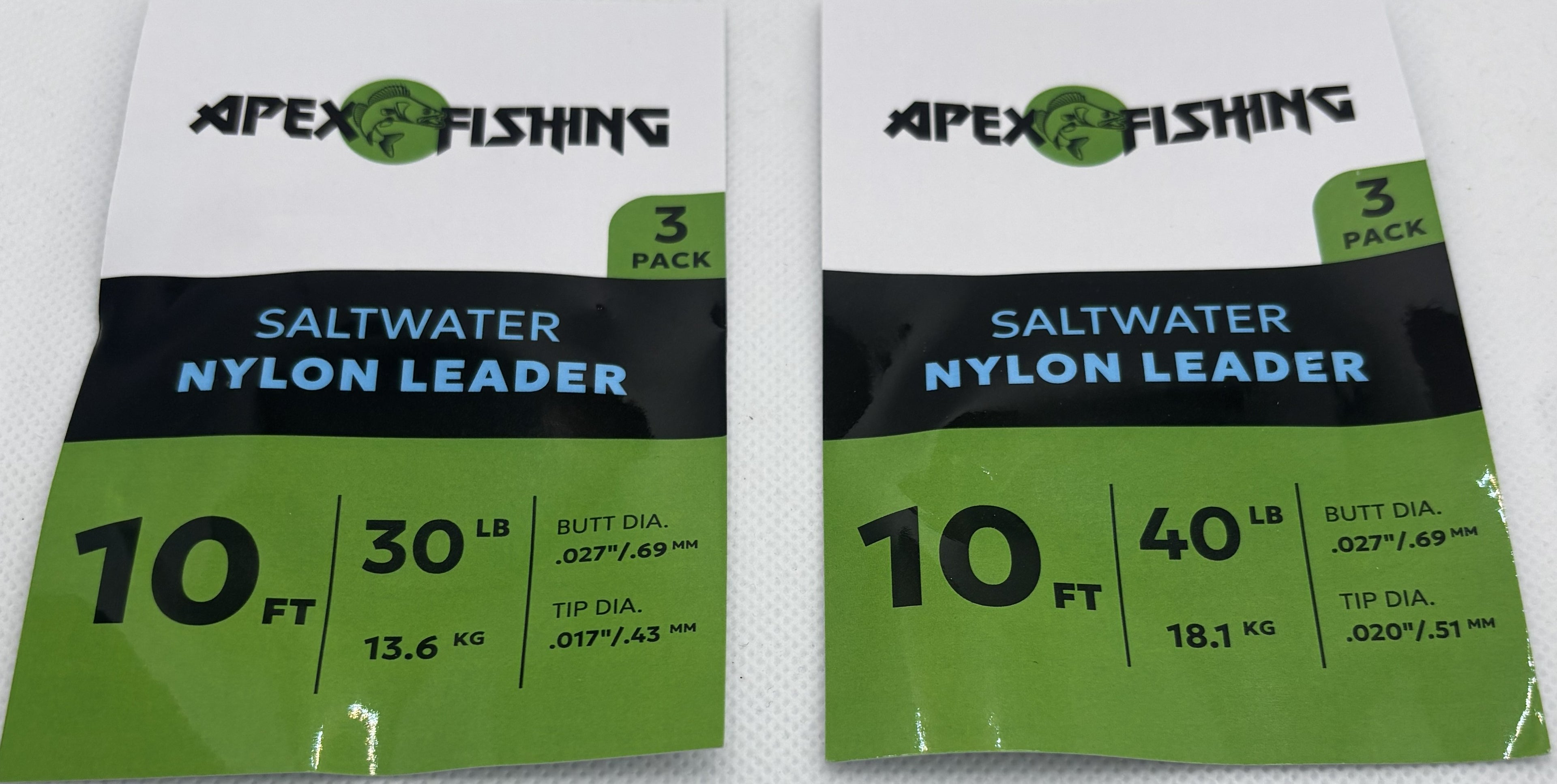 Apex Fishing Saltwater Nylon Tapered Leader with Pre-Tied Loop