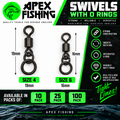 Apex Fishing Swivels with O Rings – Carp & Specimen Fishing