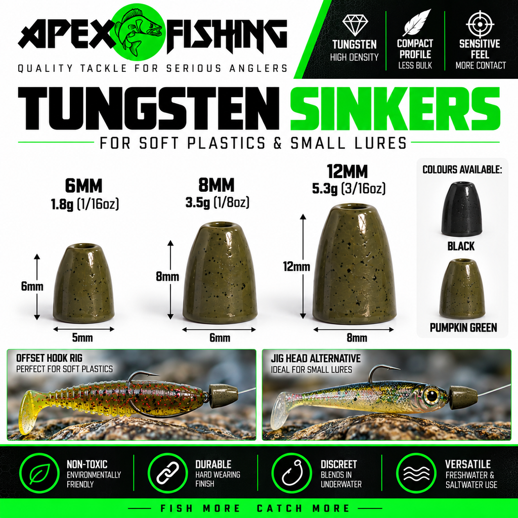 Tungsten Sinkers for  Lure fishing Carolina\Texas Rigs UK seller quick dispatch