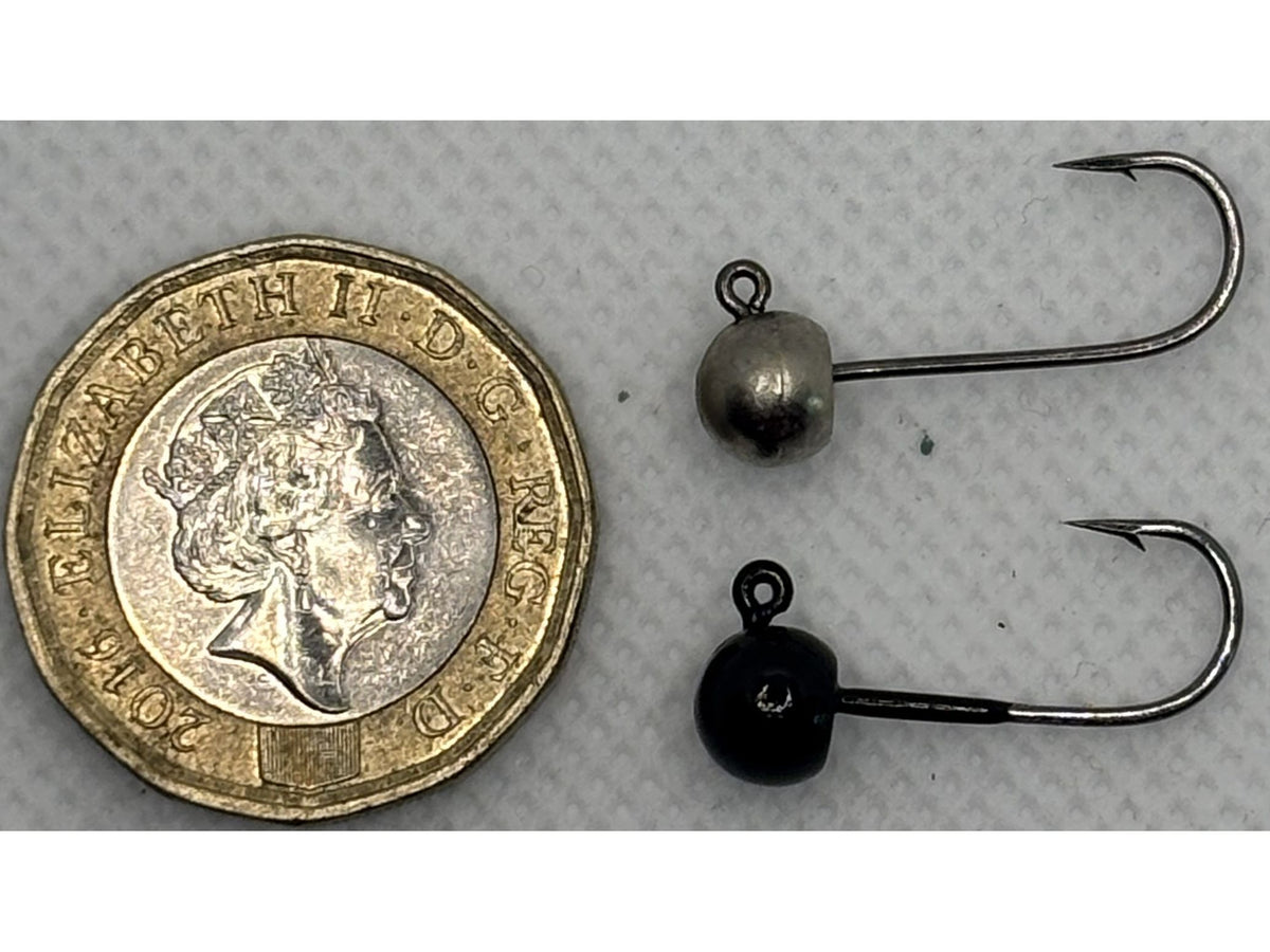 Size 6 Tungsten Jig Heads – 1.8g – Black or Chrome – Pack of 5